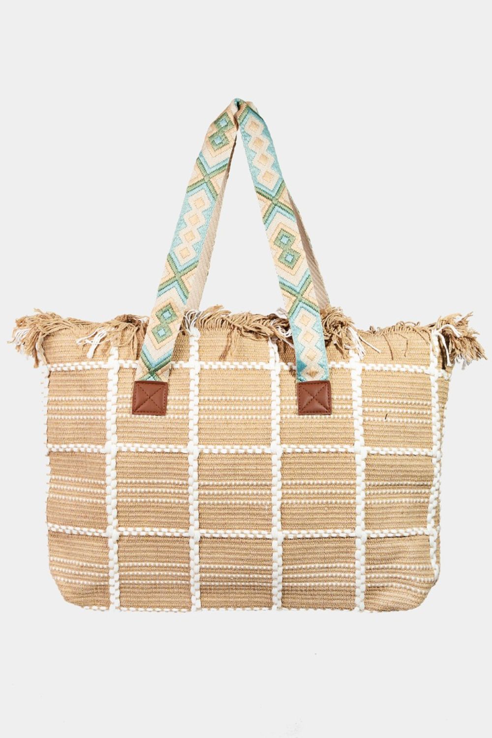 Fringe Me Out Checkered Tote Bag