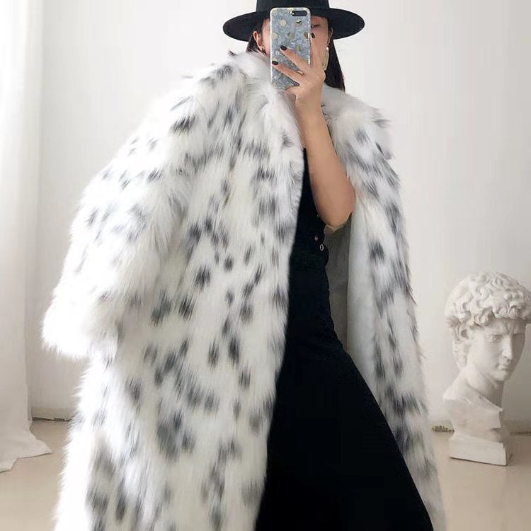 Diva Deville Plush Snow Leopard Jacket